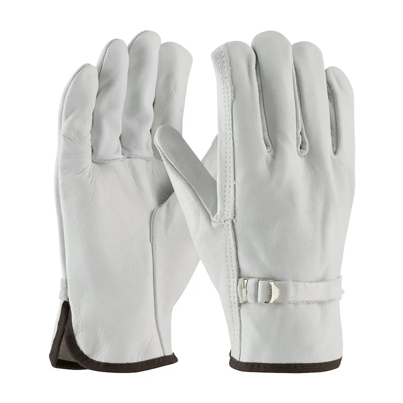 PIP 68-153 Regular Grade Leather Pull Strap Closure Driver's Glove - Straight Thumb, Natural, Case of 120