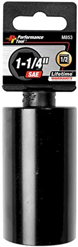 Performance Tool M853 1/2 Dr. 6-Point Impact Socket, 1-1/4 