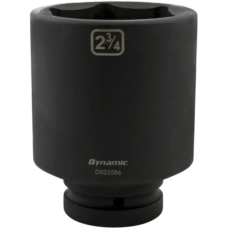 Dynamic Tools 2-3/4'' X 1 Drive, 6 Point Deep Length, Impact Socket (D025586)