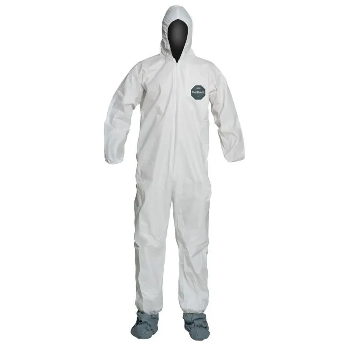 DuPont ProShield 50 NB122S Tyvek Material Hooded Coverall White Color 6X Size - 1/EA