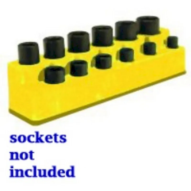 Mechanics Time Saver 1383 3/8 Drive 12 Hole Neon Yellow Impact Socket Holder