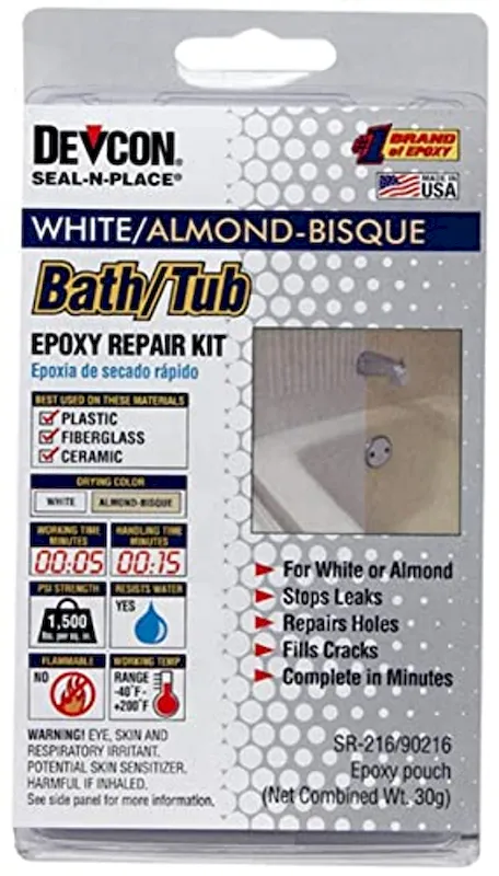 Devcon 90216 Fiberglass Porcelain and Plastic Repair Kit - White/Almond