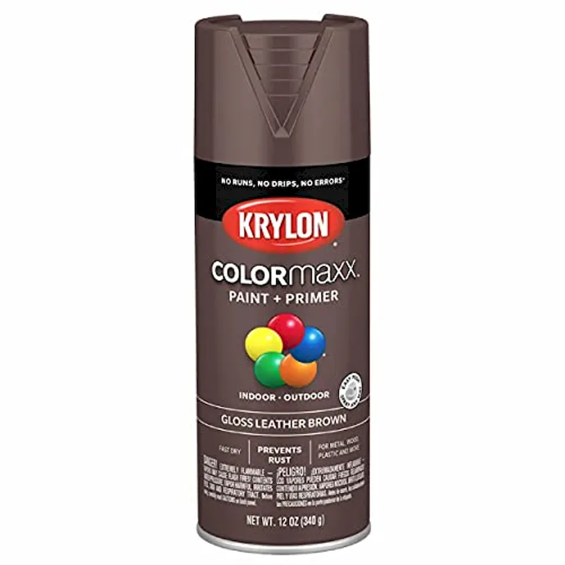 Colormaxx K05527007 Spray Paint and Primer for In/Outdoor Gloss Leather Brown