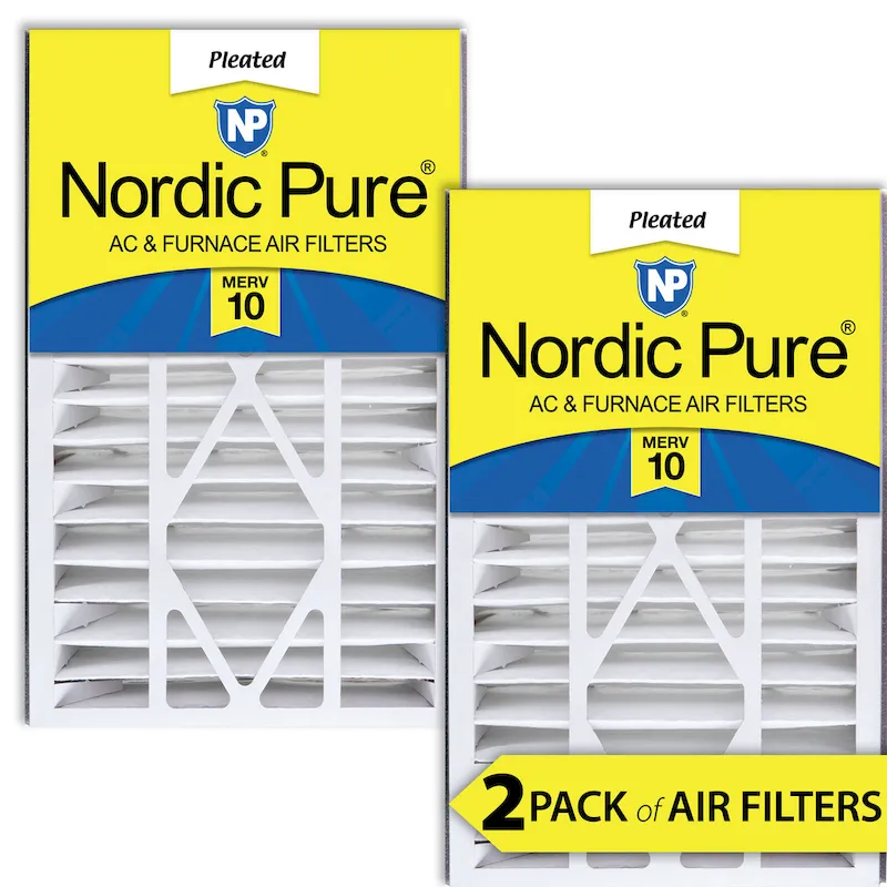 Nordic Pure Air Bear 16x25x5 (4 7/8) Replacement 255649-105 MERV 10 Air Filters 2 Pack (16x25x5ABM10-2)
