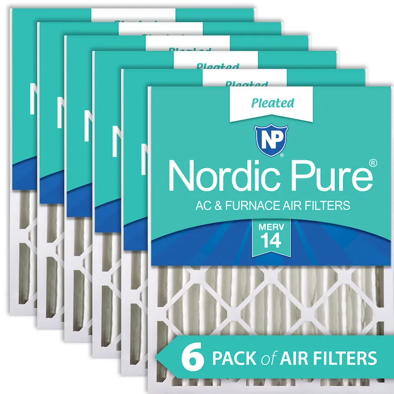 Nordic Pure 12x24x4 (3 5/8) Pleated MERV 14 Air Filters 6 Pack (12x24x4M14-6)