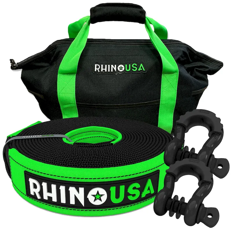 Rhino USA 30' Tow Strap/Shackles Combo (RNO-SHACKSTRAP30)