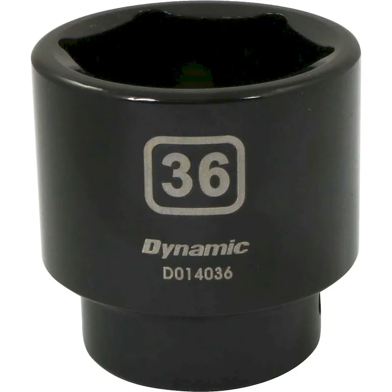 Dynamic Tools 1/2 Drive 6 Point Metric, 36mm Standard Length, Impact Socket (D014036)