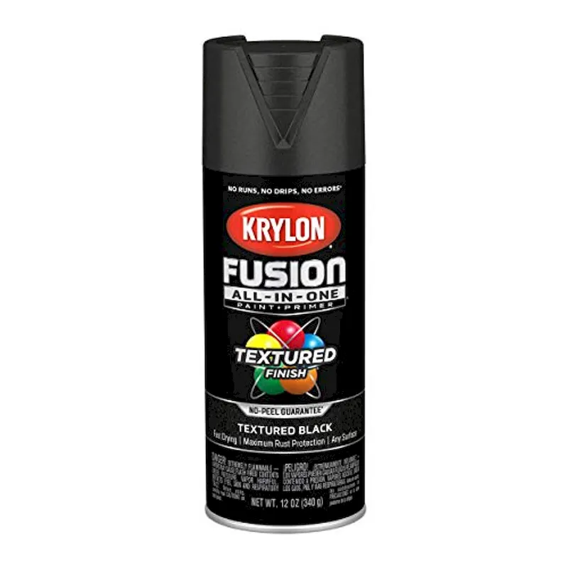 Krylon Fusion K02776007 All-In-1 Spray Paint for In/Outdoor, Textured Black 12oz