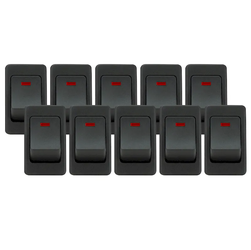 VIAIR 35A 12V No-Logo Red LED Rocker Switch Bulk Pack 10 Units (90123-BP)