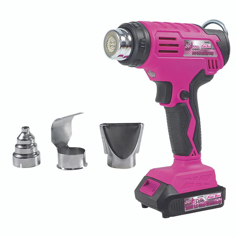 The Original Pink Box 20V Heat Gun w/2Ah Battery (PB20VHG_2Ah_CHRGR)