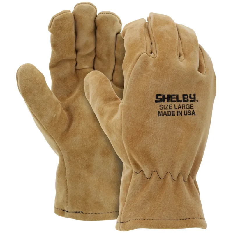 Shelby 4235 Pigskin w/o wristlet, Fed, Cal-Osha Glove, Tan, 1 Pair