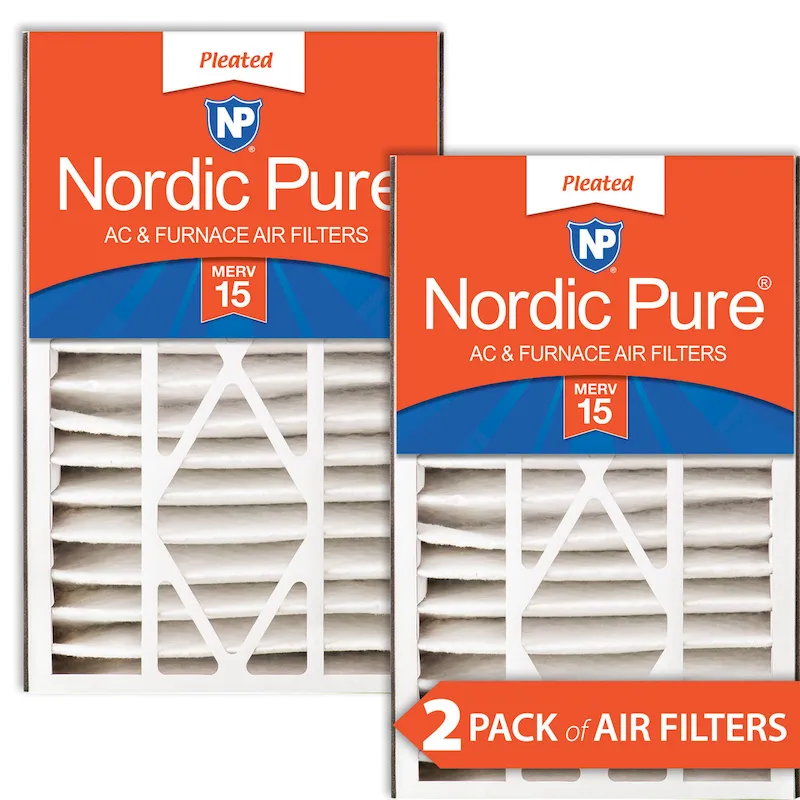 Nordic Pure Air Bear 16x25x5 (4 7/8) Replacement 266649-105 MERV 15 Air Filters 2 Pack (16x25x5ABM15-2)