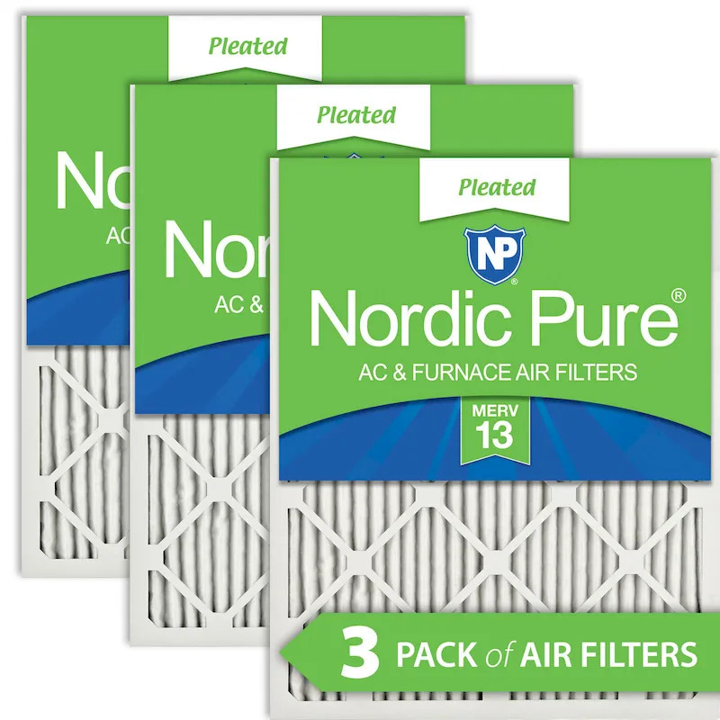 Nordic Pure 16x16x1 Pleated MERV 13 Air Filters 3 Pack (16x16x1M13-3)