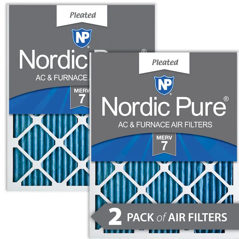 Nordic Pure 10x30x1 (9_7/16x29_7/16) Pleated MERV 7 Air Filters 2 Pack (10x30x1M7-2)