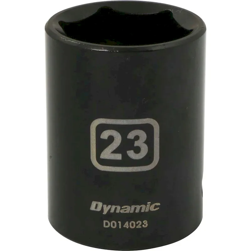 Dynamic Tools 1/2 Drive 6 Point Metric, 23mm Standard Length, Impact Socket (D014023)