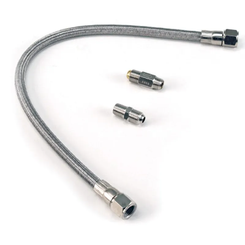 VIAIR Stainless Steel Braided PTFE Leader Hose 24-Inch with Check Valve (92790)