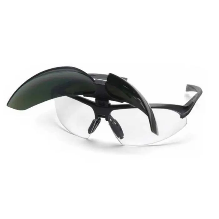 Pyramex SB4960STP Onix Plus IR Glasses with H2X Anti-Fog, Black Frame, Clear/ 3.0 IR Flip Lens, 1 Each