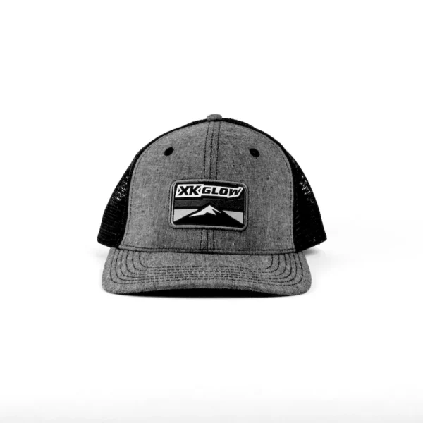 XKGLOW Heather Gray and Black Mesh Trucker Hat with Logo (XK-HAT) - Image 1