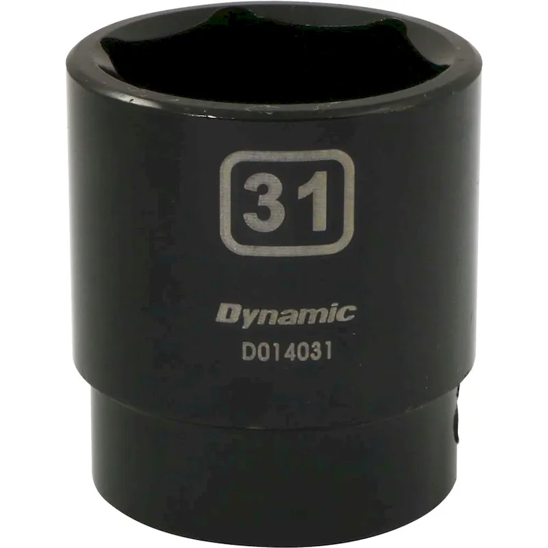 Dynamic Tools 1/2 Drive 6 Point Metric, 31mm Standard Length, Impact Socket (D014031)