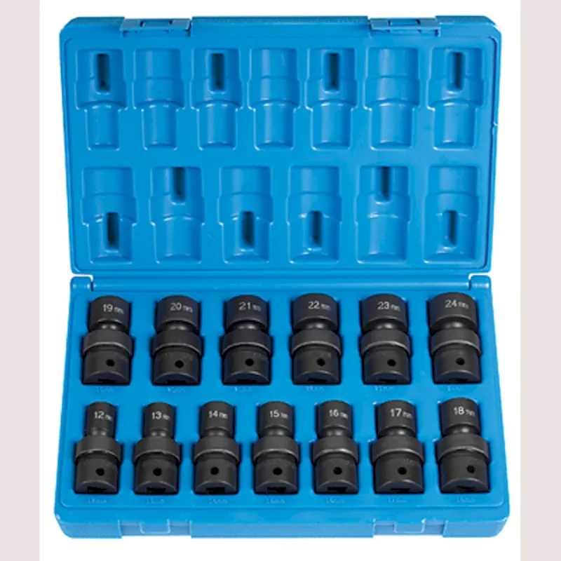 Grey Pneumatic 1/2 Dr. 13pc Standard Length Metric Univ. Set (1313UM)