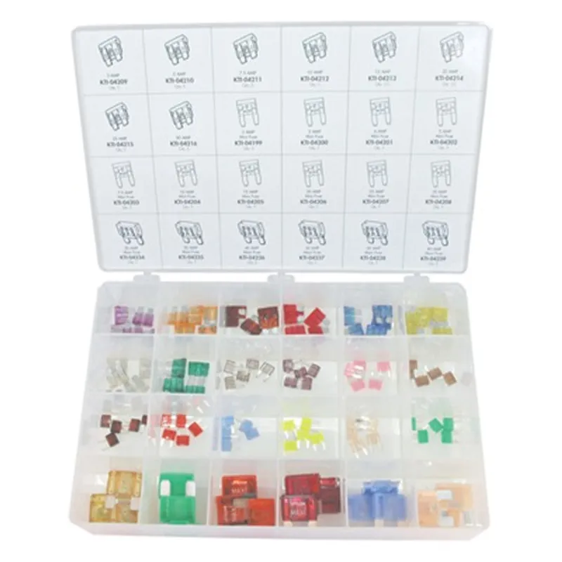 K Tool 00020 Fuse Kit - Master Plug In Type Fuses - 118 Piece
