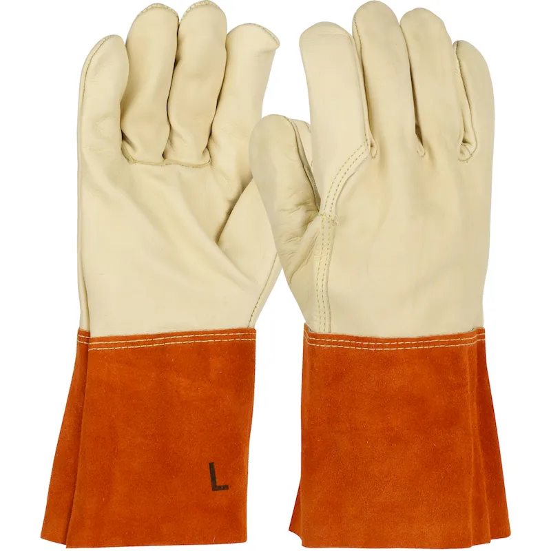 PIP Ironcat 6000 Premium Cowhide Mig Welders Glove with Dupont Kevlar Stitching, Red, 1 Dozen