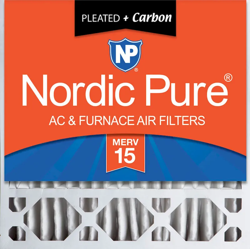 Nordic Pure 20x20x5 (4 3/8) Honeywell Replacement Furnace Filters MERV 15 Plus Carbon 1 Pack (20x20x5HM15+C-1)