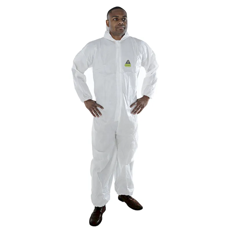CORDOVA DEFENDER II MP300 Coverall with Hood, White, Case of 25