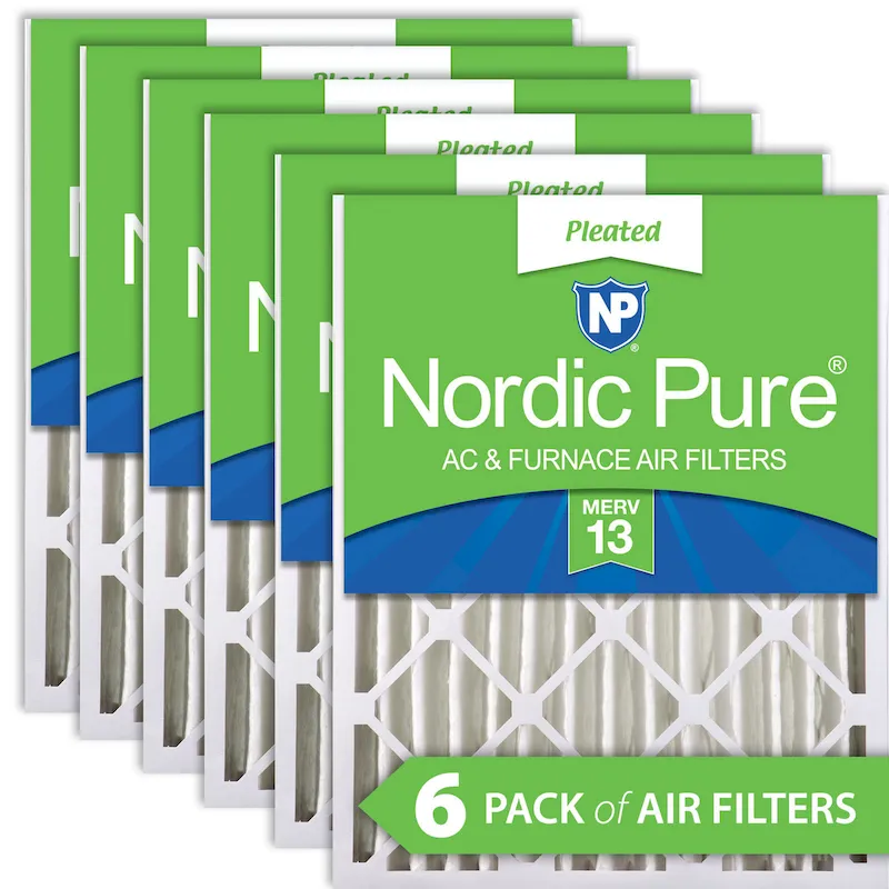 Nordic Pure 18x24x4 (3 5/8) Pleated MERV 13 Air Filters 6 Pack (18x24x4M13-6)