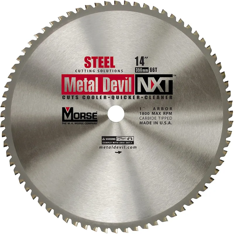 M.K. Morse CSM1466NSC 14 x66T Carbide Tipped, Metal Devil NXT Circular Saw Blade