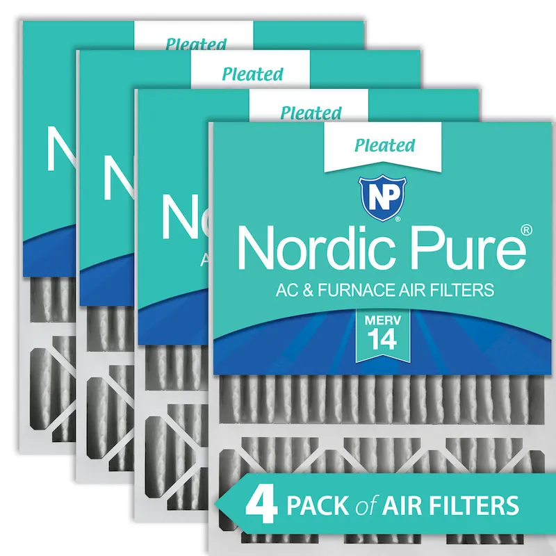 Nordic Pure 20x25x5 (4 3/8) Honeywell/Lennox Replacement MERV 14 Air Filters 4 Pack (20x25x5HM14-4)
