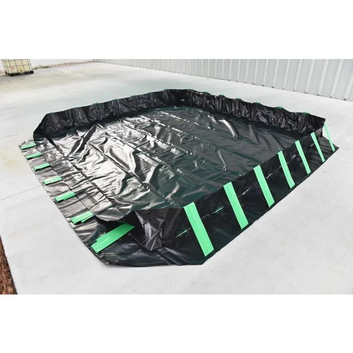 UltraTech 8697 Containment Berm, Compact Model, 15' x 66' x 1', 24 MIL PVC, Black, 1 Each