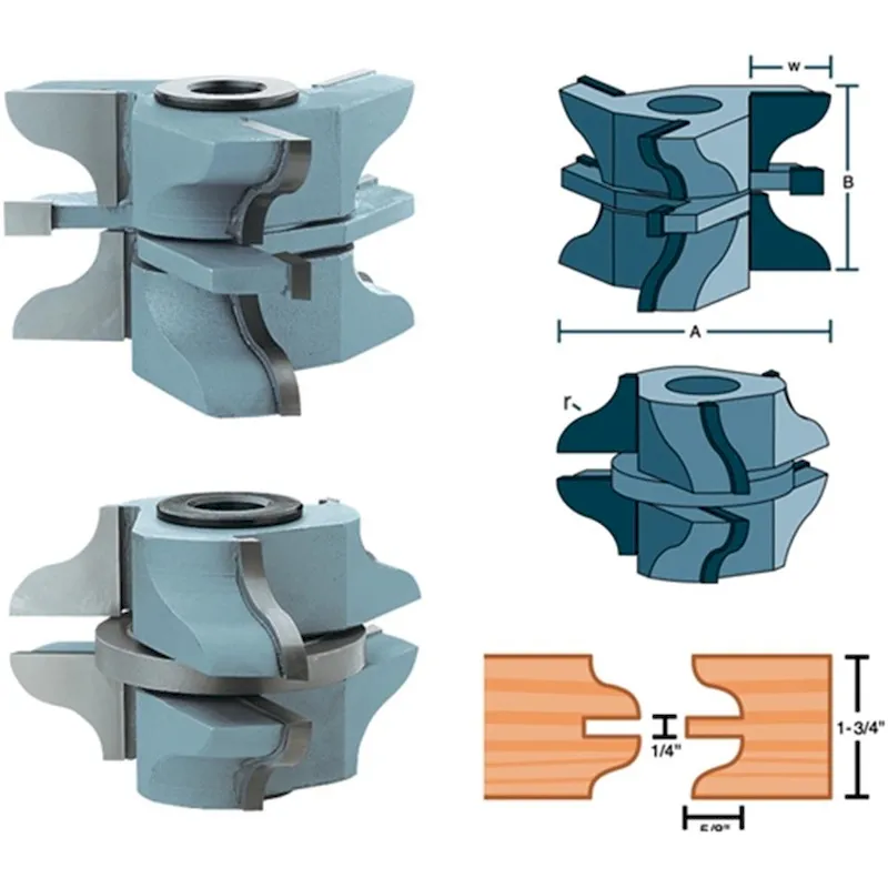 Shop Fox Stile Rail Ogee Set Entry Door Router Bits Carbide (DC2186)