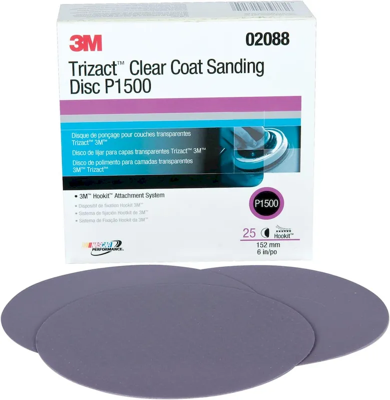 3M 6 P1500 Trizact Hookit Clear Coat Sanding Disc 471LA (2088)