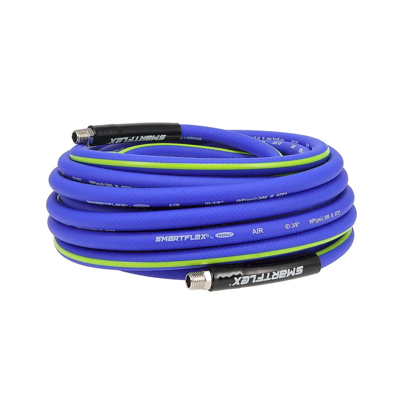 Flexzilla SmartFlex Air Hose 3/8 in. x 50 ft, Hybrid Blue (HSF3850BL2)
