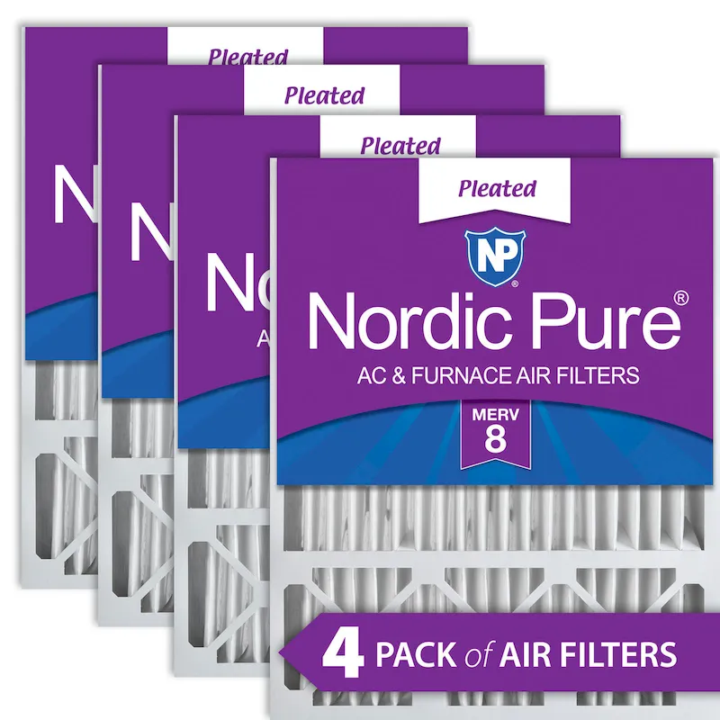 Nordic Pure 20x25x5 (4 3/8) Honeywell/Lennox Replacement MERV 8 Air Filters 4 Pack (20x25x5HM8-4)