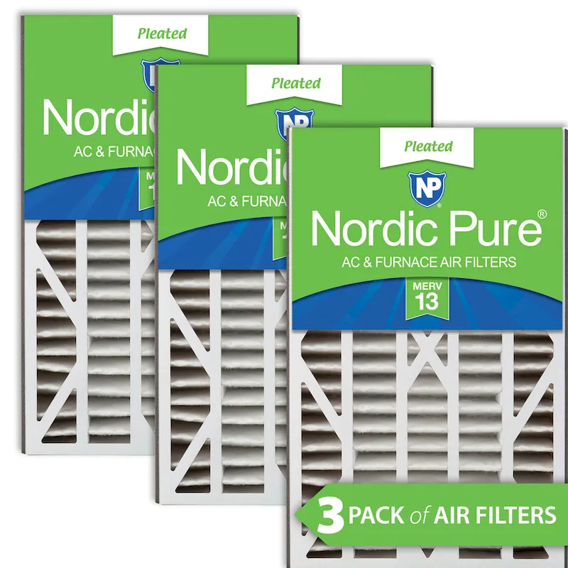 Nordic Pure Air Bear Cub 16x25x3 Replacement 266649-101 MERV 13 Air Filters 3 Pack (16x25x3ABM13-3)
