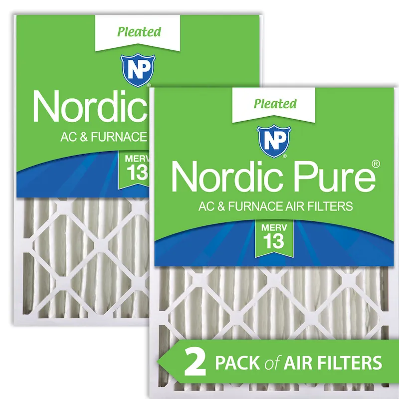 Nordic Pure 16x24x4 (3 5/8) Pleated MERV 13 Air Filters 2 Pack (16x24x4M13-2)