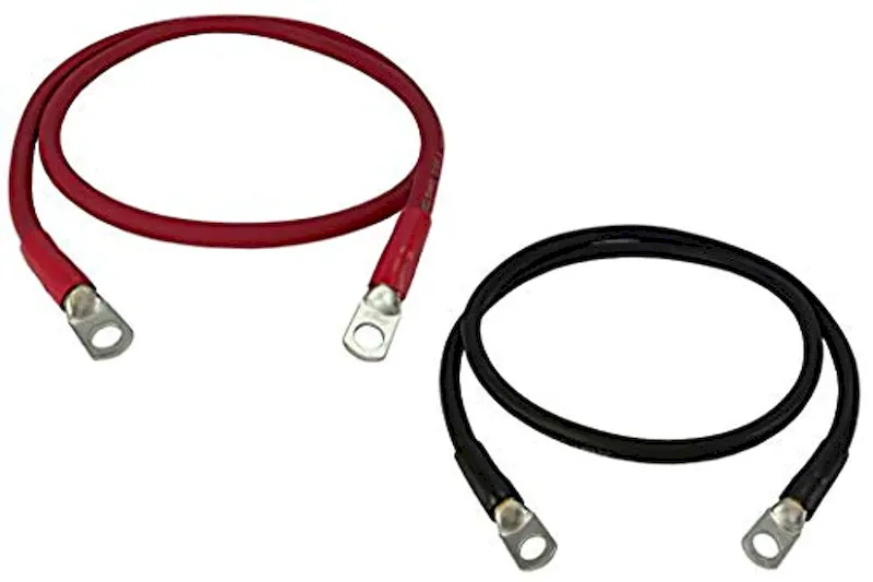 AIMS Power Inverter Cable 1/0 AWG Copper Power 2 ft Set (CBL02FT1/0)