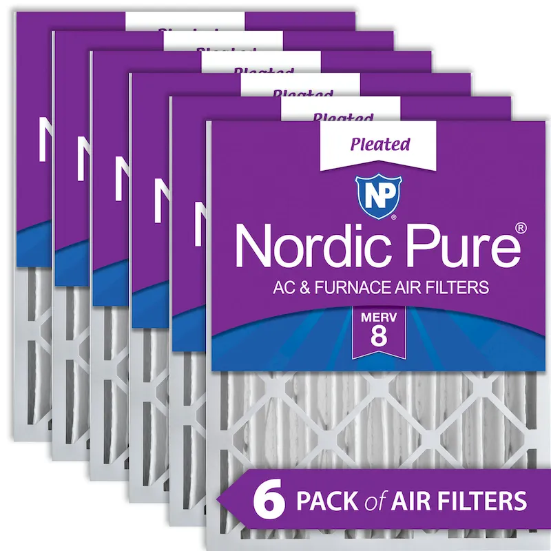 Nordic Pure 16x24x4 (3 5/8) Pleated MERV 8 Air Filters 6 Pack (16x24x4M8-6)