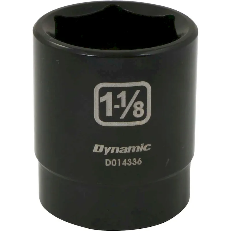 Dynamic Tools 1/2 Drive 6 Point SAE, 1-1/8 Standard Length, Impact Socket (D014336)