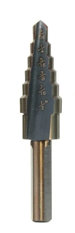 HHIP 3/16-1/2 HIGH SPEED STEEL STEP DRILL WITH 6 STEPS (5000-0014)