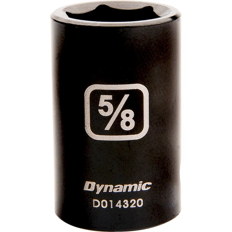 Dynamic Tools 1/2 Drive 6 Point SAE, 5/8 Standard Length, Impact Socket (D014320)
