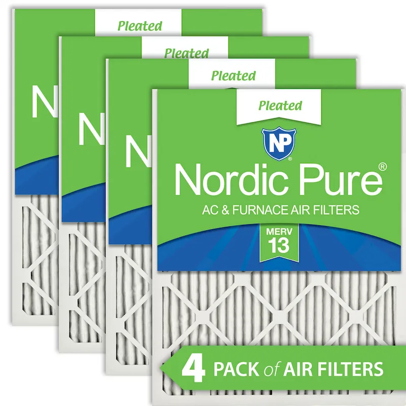Nordic Pure 10x30x1 (9_7/16x29_7/16) Pleated MERV 13 Air Filters 4 Pack (10x30x1M13-4)