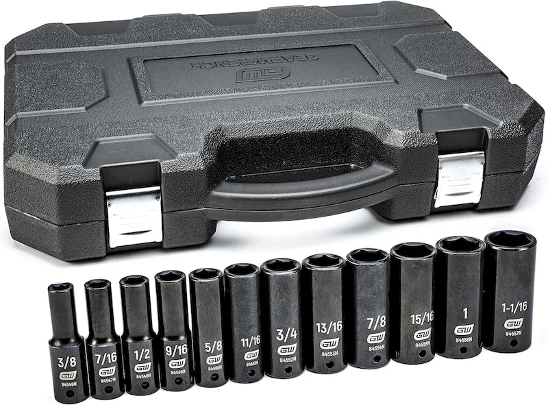 Gearwrench 12 Pc 1/2 Dr 6 Pt SAE Deep Impact Set (84942N)