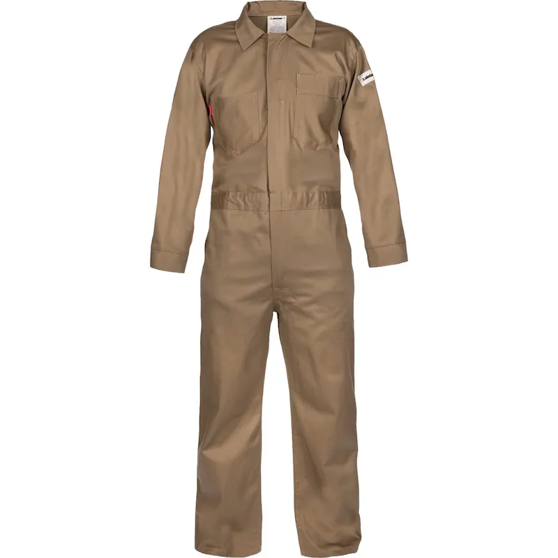 Lakeland C08120 Coverall 100% FR Cotton 9oz, Tan, 1 Each
