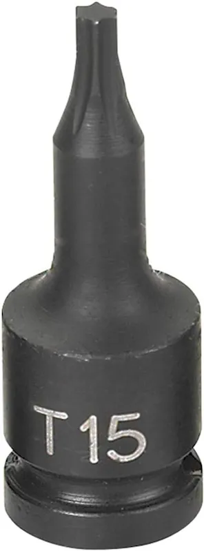 Grey Pneumatic 1/4 Dr x T15 Internal Star Impact Driver Socket (915T)