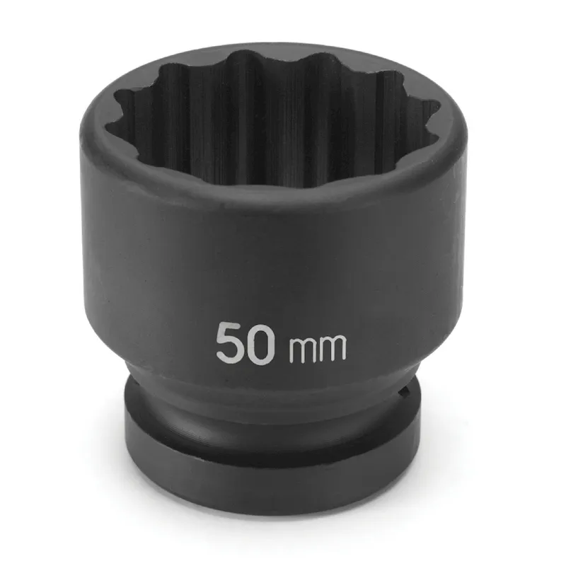 Grey Pneumatic 62Mm X 12 Point Short 1 Drive Impact Socket (4162M)