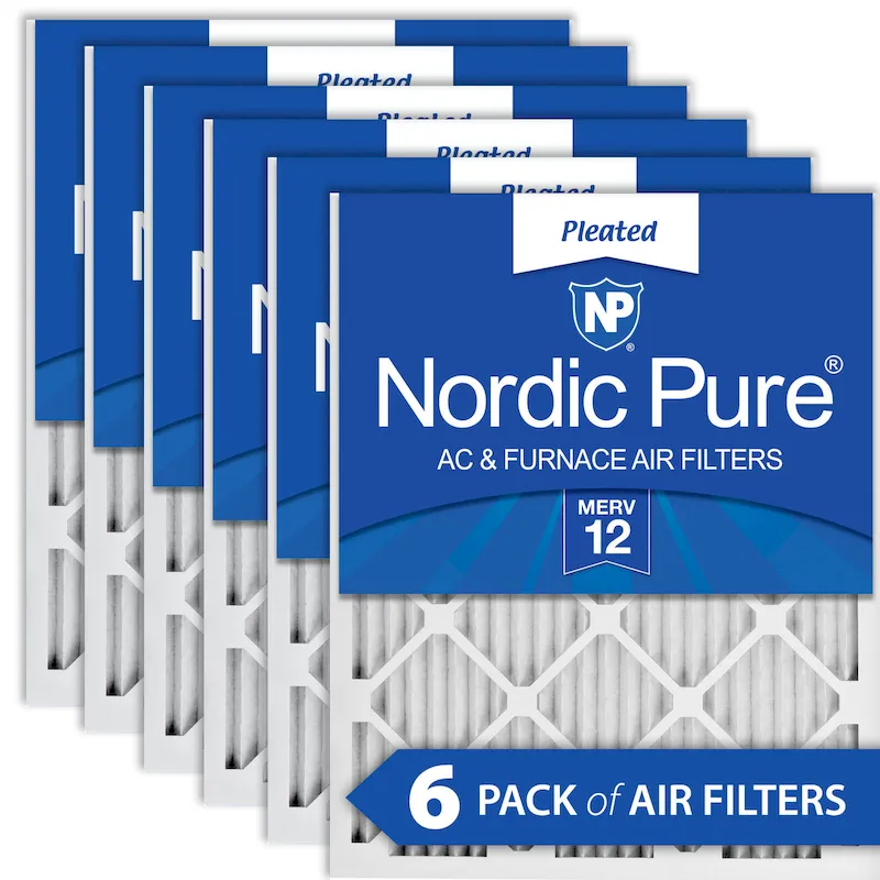 Nordic Pure 12x30x1 (11_7/8x29_7/8) Pleated MERV 12 Air Filters 6 Pack (12x30x1M12-6)