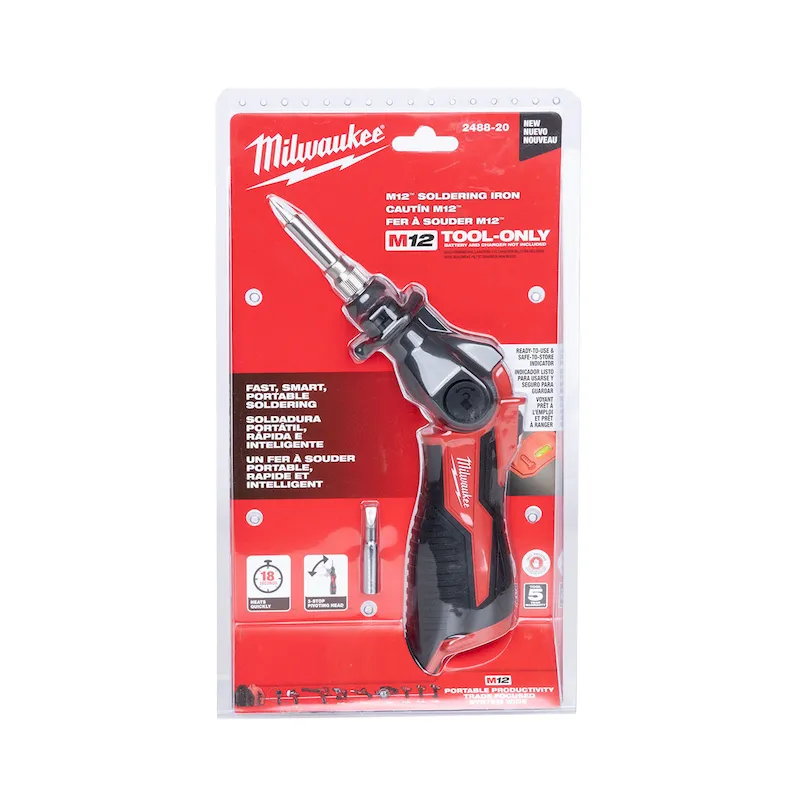 Milwaukee Cordless Soldering Iron with Pivoting Head - Tool Only (2488-20)